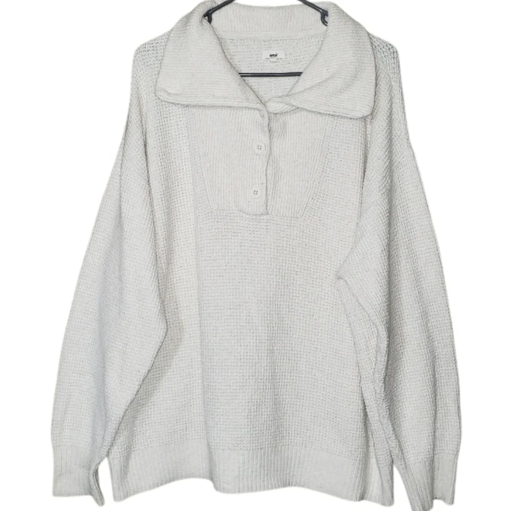 Aerie CozyUp Waffle Button Sweater XL - Picture 4 of 7